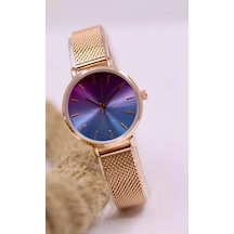 Rose Gold Hasır Kordonlu Şık Kadın Kol Saati Mls-1065