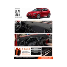 Seat Leon 2013-2020 Uyumlu Torpido Koruma, Torpido Örtüsü, Torpido Kılıfı - Siyah - Se006