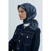 Armine Saf İpek Sura Eşarp-2026 İlkbahar-yaz- 952200d Lacivert-yeşil