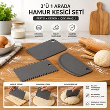 3'lü Hamur Pasta Kesici Kazıyıcı Dilimleyici Şekillendirici Plastik Aparat Asortili Diğer