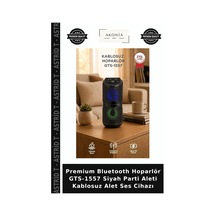 Premium Bluetooth Hoparlör Gts-1557 Siyah Parti Aleti Kablosuz Alet Ses Cihazı
