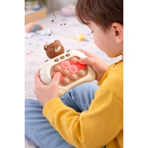 Ayıcıklı Işıklı Ve Sesli Pilli Popit Eğitici Oyuncak Sevimli Push Pop Konsol 4 Farklı Oyun Modu