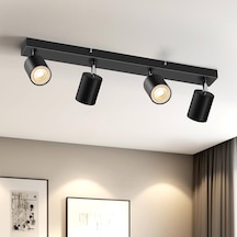 Riolight Modern Siyah Mutfak,salon,giyinme Odası,cafeler İçin Gün İşiğı Metal 4lü Spot Ampul Dahil Siyah