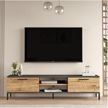 Best 160cm 2 Kapaklı Metal Ayaklı Çam Tv Ünitesi Bes1-aa Atlantik Çam - Antrasit