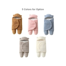 Didadodo Xindoker Yumuşak Tüylü Bebek Kundağı - 0-3 Aylık Bebekler İçin Kışlık Uyku Tulumu Beyaz, Renkli Desen Seçenekleri Beyaz