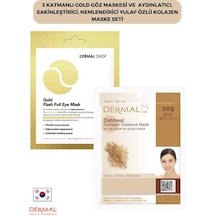 Dermal 3 Katmanlı Gold Göz Maskesi + Yulaf Özlü Kolajen Maskesi 23 G