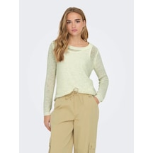Jdy Jdymore Solid L/s O-neck Pullover Kadın Bluz 15194117 Yeşil