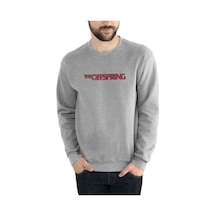The Offspring Baskılı Gri Melanj Erkek Örme Sweatshirt (528514083)