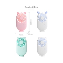 Rogfer 3 Hız Kontrollü Taşınabilir Mini Usb Şarj Cep Fanı Yeşil - Yeşil