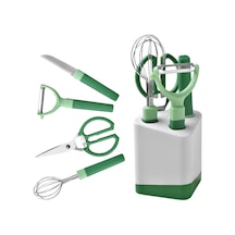 Jian Fan Modern Şık Tasarımlı 420 Paslanmaz Çelik Mutfak Araçları 5'li Set Yeşil Yeşil