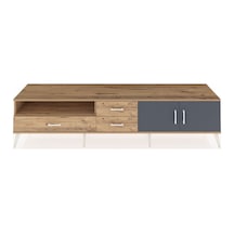 Hyperion Tv Ünitesi 2 Raflı 3 Çekmeceli 2 Kapaklı 220x44x51 Çam-antrasit/çam Antrasıt/atlas Çam - Atlas Çam