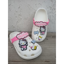 Huzurlu Adımlar Hello Kity Beyaz Çocuk Crocs