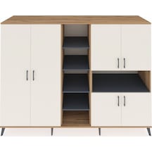 Kronos Dolap 13 Raflı 6 Kapaklı 220x59x163 Çam-aytaşı/antrasit Aytası/antrasıt - Atlas Çam