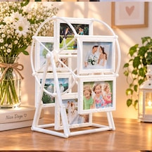 Kişiye Özel 16 Fotoğraf Dönme Dolap Fotoğraf Çerçevesi 33 22 Cm