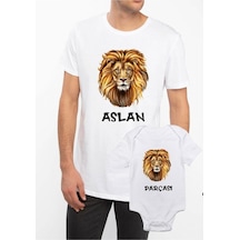 Aslan Parçası Baba Oğul Kız Tişört Zıbın Kombini (544656684)