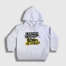 Presmono Unisex Çocuk Good 5 Seconds Of Summer Kapüşonlu Sweatshirt Beyaz