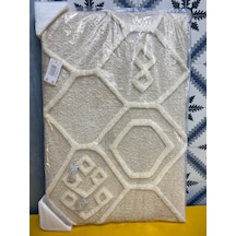 Bej/krem Zikzak Desenli 60x90 Cm Halı Sıfır Ve Paketli