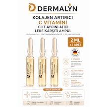 Dermalyn 3 Adet Kolajen Artırıcı C Vitamini Cilt Aydınlatıcı Leke Karşıtı Ampul Serum Dermaroller Dermapen