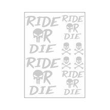 A4 Sticker 126 Tek Paket Çoklu Sticker Ride Or Die Beyaz
