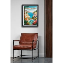 Amalfi Coast Italy Siyah Çerçeveli Tablo Poster