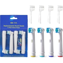 Oral-B Muadili Şarjlı ve Pilli Diş Fırçaları ile Uyumlu Başlık 4 Adet + Kapak 4'lü