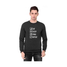 Pubg Eat Sleep Pubg Repeat Baskılı Füme Erkek Örme Sweatshirt