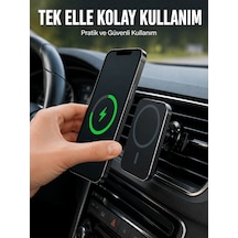Lexroo Araç İçi Manyetik Telefon Tutucu Ve 15w Kablosuz Hızlı Şar
