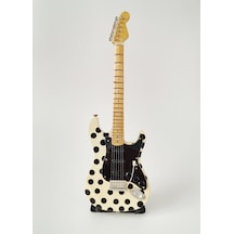 El Yapımı 1/4 Ölçek Minyatür Elektro Gitar Polka Dot Stratocaster