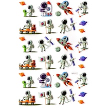 Sticker Kabartmalı A4 Boyutunda Stiker Defter, Planlayıcı Etiket- Lim511 - Astranot Uzay Araçları