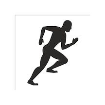 Koşan Sporcu Folyo Sticker 100cm Uzunluk Siyah