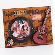 Dekoratif Metal Çerçeve Gitar Dekorlu