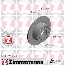 Zımmermann Fren Diski Arka Skoda Octavıa Iıı 12 20 253x10x61.4 600.3258.20 5q0615601c