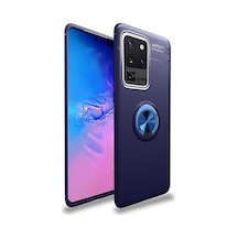 Samsung Galaxy Uyumlu S20 Ultra Kılıf Kamera Çıkıntılı Renkli Yüzüklü Standlı Mıknatıslı Kapak Ravel