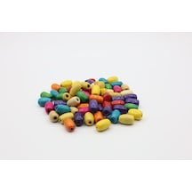 Ahşap Boncuk Arpa Modeli 6x15 Mm çok renkli