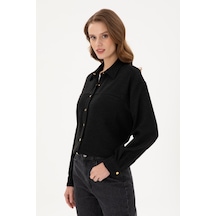 U.s. Polo Assn. Kadın Siyah Gömlek Desenli 50289843-vr046 Siyah