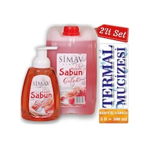Simav Termal Sulu Çilek Özlü Köpük Sabun Seti 5 L + 500 ML
