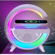 Lunaev Kablosuz Telefon Şarj Bluetooth Hoparlör Istasyonu Ses Rgb Atmosfer Gece Işık Bt-2301