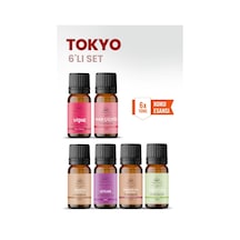 Tokyo 6 Lı Oda Kokusu Seti Buhurdanlık Yağı, Difüzör Esansı Ve Esansiyel Uçucu Yağ 10ml X 6 Karışık