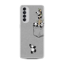 Reno 4 Pro Kılıf Silikon Desen Özel Seri Pandalar 1798