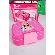 X Dekomus Lisanslı Barbie Extra Glam Collection 2 Katlı Paslanmaz Çelik Yemek Kabı "dekomus Cep Defteri Hediyeli" Altın