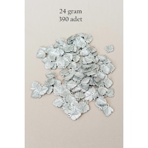 Oya Abiye Bileklik Kolye Pleksi Metalik Plastik Pul Gümüş Renk 24 Gram 390 Adet - Bnc567