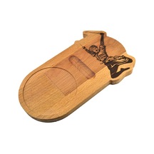 Ahşap Servis Sunum Tahta Bardak Altlığı - Kafkas Çerkes Kamalı Adam Acı Kahverengi