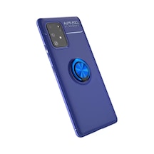 Newface Samsung Galaxy A91 / S10 Lite Kılıf Range Yüzüklü Silikon - Mavi