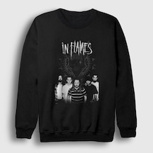 Presmono Unisex Band In Flames Sweatshirt Siyah