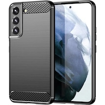 Samsung Galaxy Uyumlu S23 Brushed Carbon FiberSilikon Kılıf-Siyah AL3332