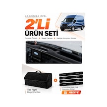 E-biz Ford Transit Tip 1 2020-2025 Uyumlu Torpido Örtüsü + Tay Tüyü Bagaj Çantası - Siyah - Fo032