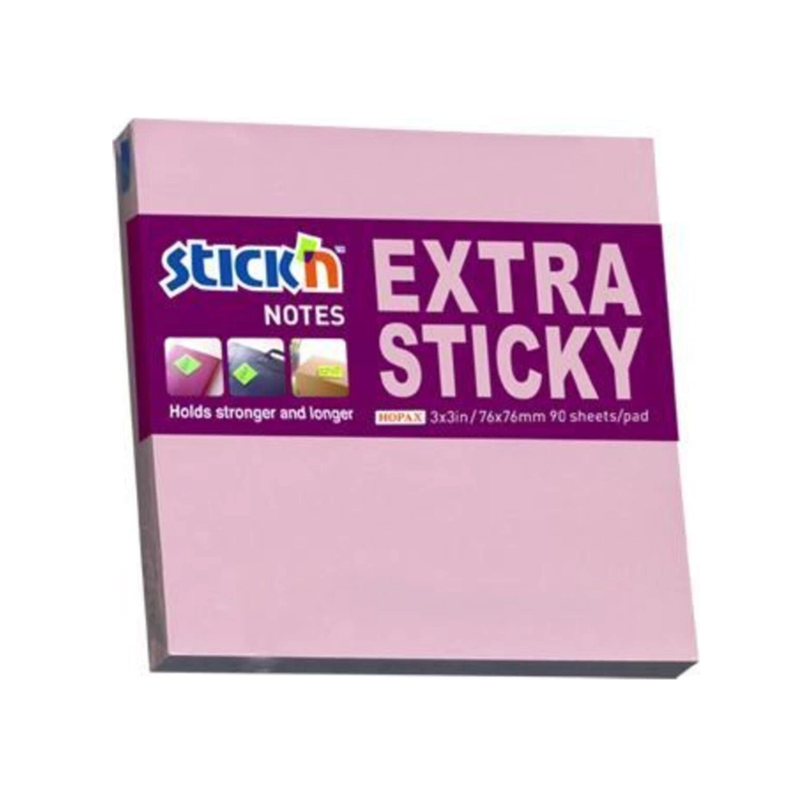 Hopax Stickn 76x76mm Extra Yapışkanlı Not Kağıdı Pastel Pembe 90 Yaprak Karışık
