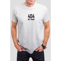 404 Not Found Baskılı Beyaz Unisex Tişört 001