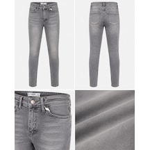 Ymr Moda Dar Paça Kar Yıkama Bayan Kot Pantolon Ymr-02425 Koyu Gri