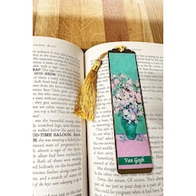 Sanatsal Tablo Temalı Metal Kitap Ayracı Van Gogh-pembe Güllü Vazo
